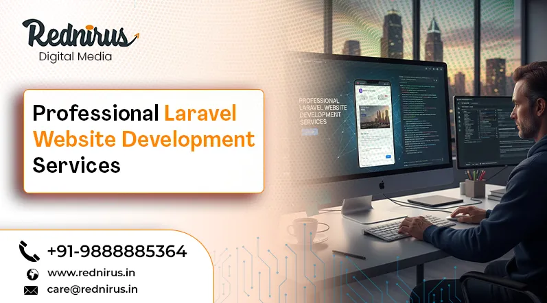 A developer at work on a Laravel website
