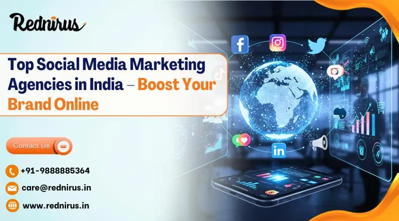 A vibrant graphic representing social media marketing in India.