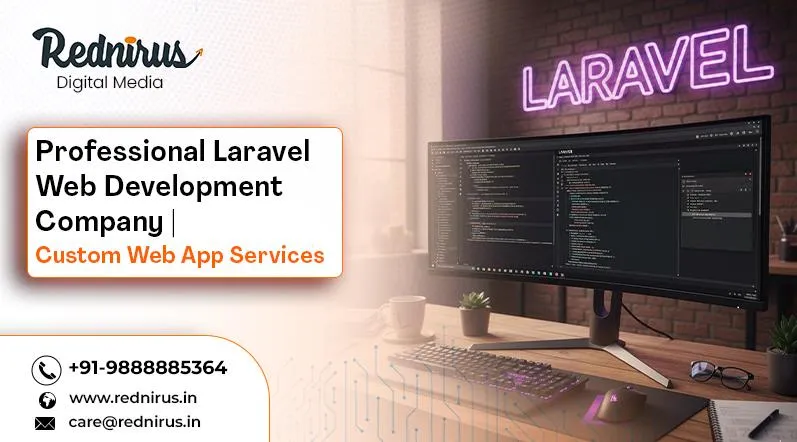 Person working with a laptop on Laravel web development project